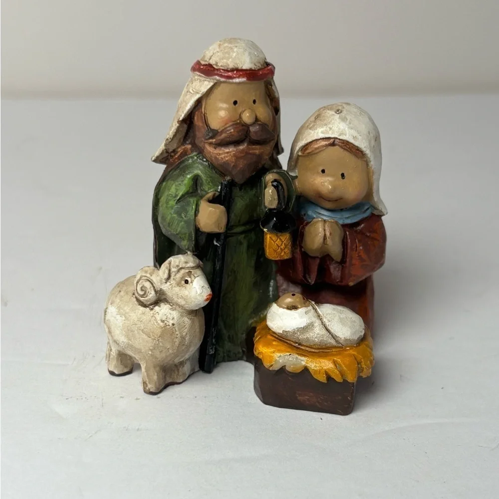 Miniature Resin Nativity Scene Figurine Set